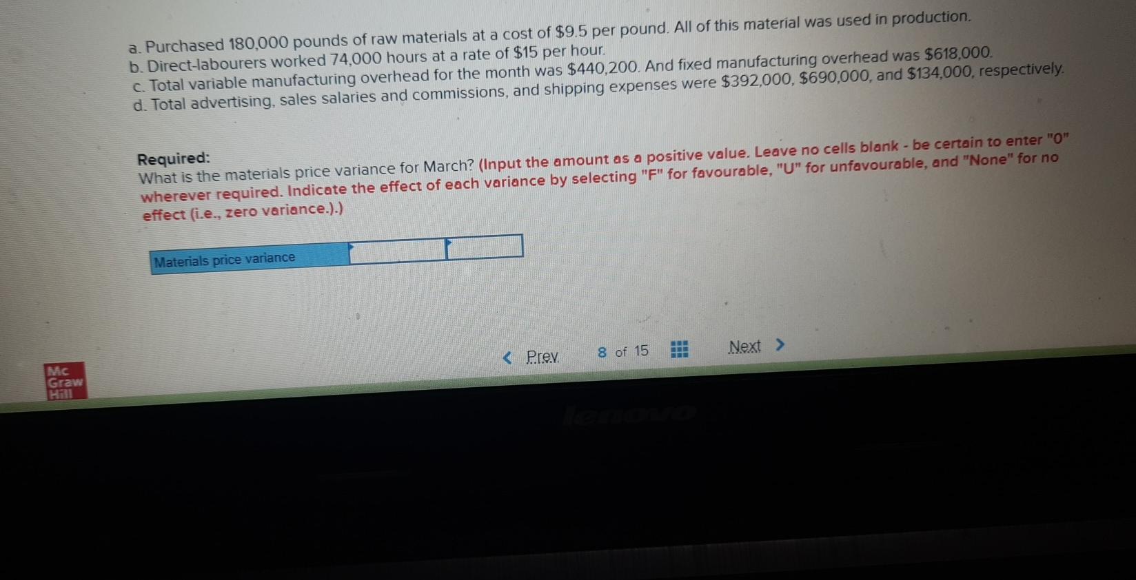 Total standard variable cost per unit $ 50 42 12 $104 231