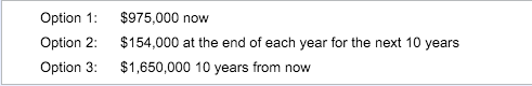 Listed below are three lottery payout options. Rather than compare the payout