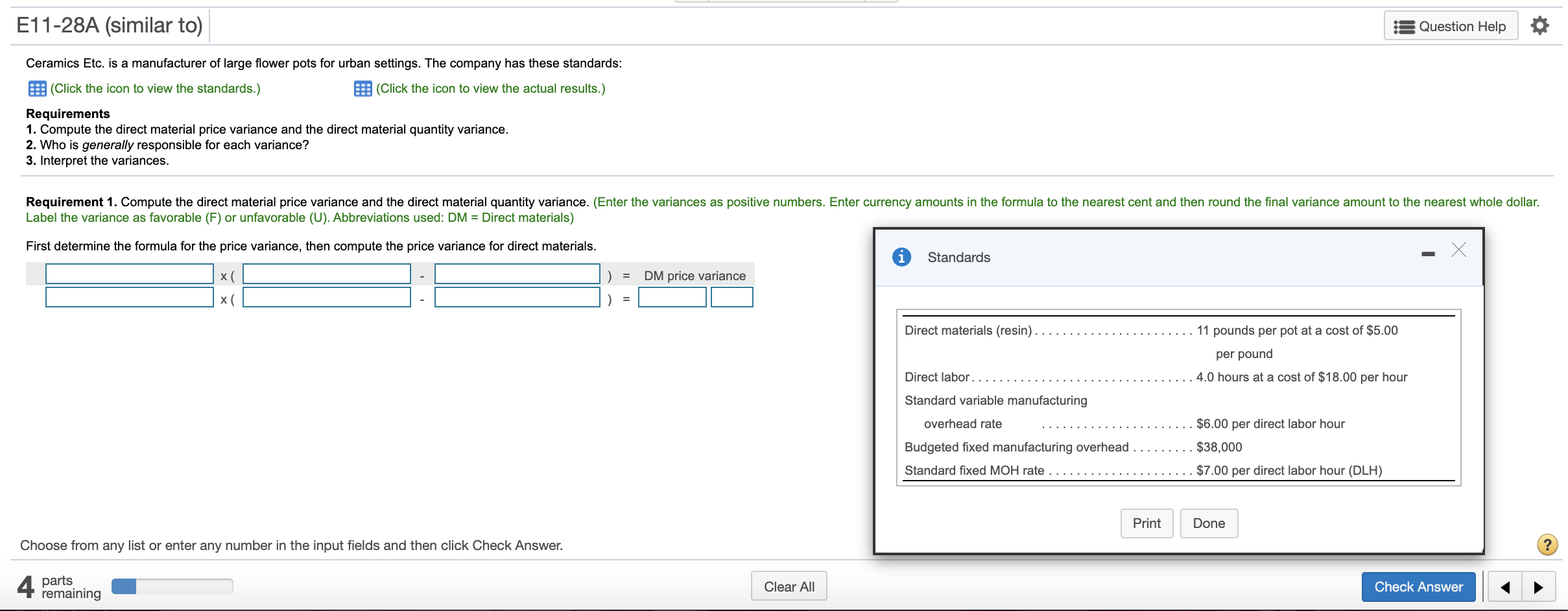 there are 4 more parts to this question please E11-28A (similar