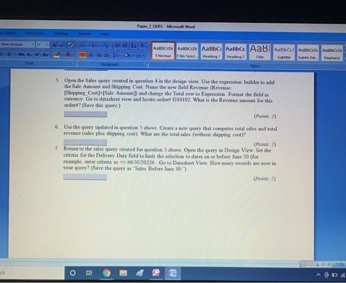 Subtitle Subtle Em ont Paragraph Name: Styles ID MS Access and BPMN