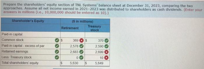 equity section of the balance sheet of TNL Systems Inc. included the