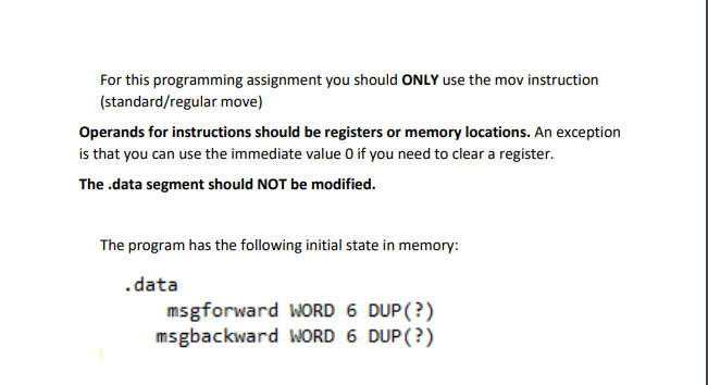 Assembly assignment The Program Final Output: ASM Template: ; Program template .386