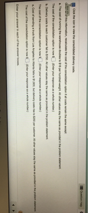 issue in direct trucking. Suppose the cost of breaking up the shipments