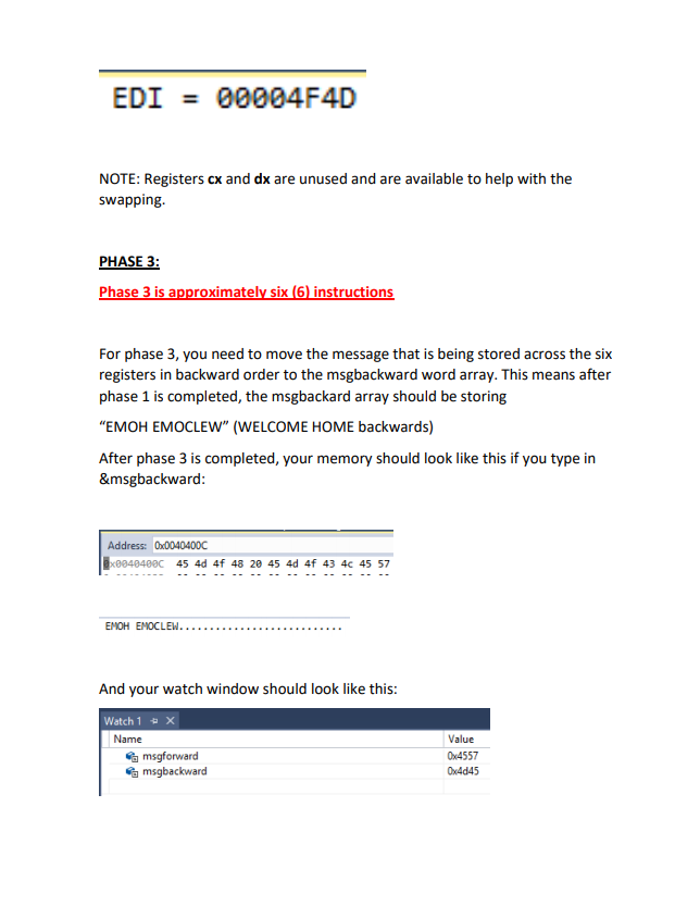 before the program finishes ; DO NOT REMOVE THIS ; clear the