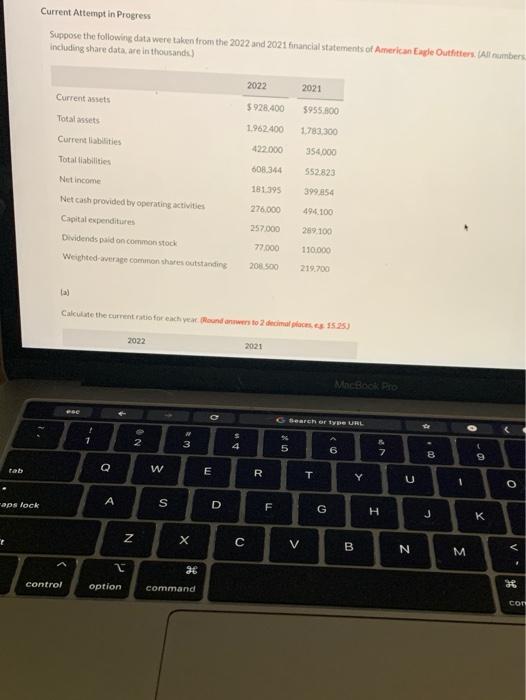  Current Attempt in Progress Suppose the following data were taken from