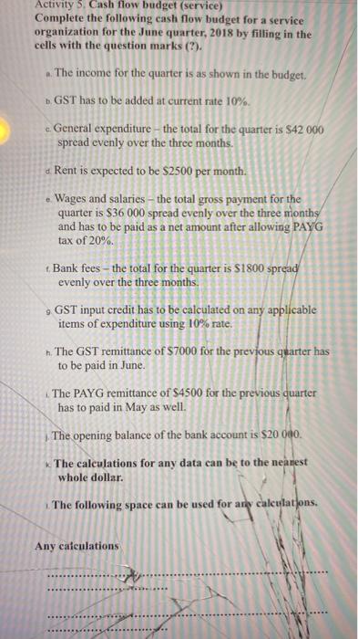 on the calculations in the budget. The quarterly figures are: o September