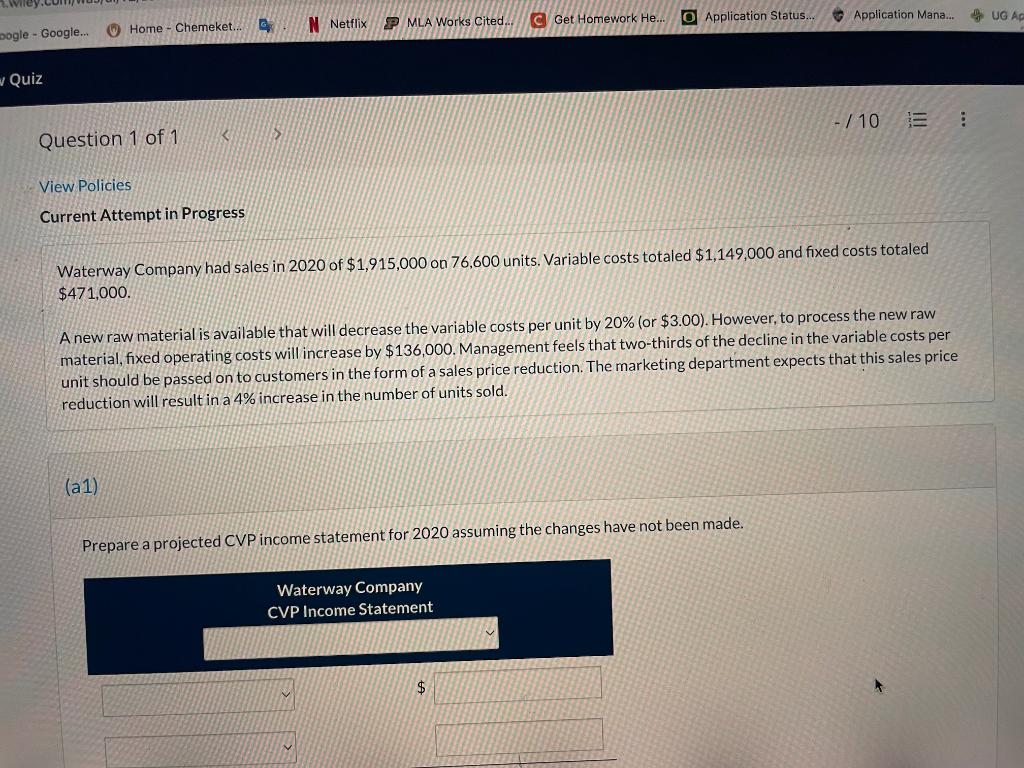 Company had sales in 2020 of $1,915,000 on 76,600 units. Variable costs