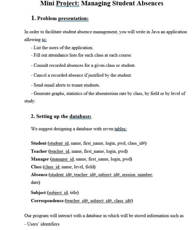 Mini Project: Managing Student Absences 1. Problem presentation: In order to