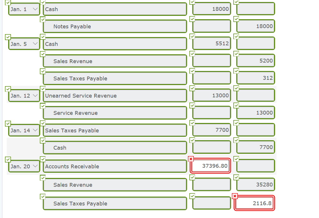 of Wildhorse Co. contained these liability accounts. Accounts Payable Sales Taxes Payable