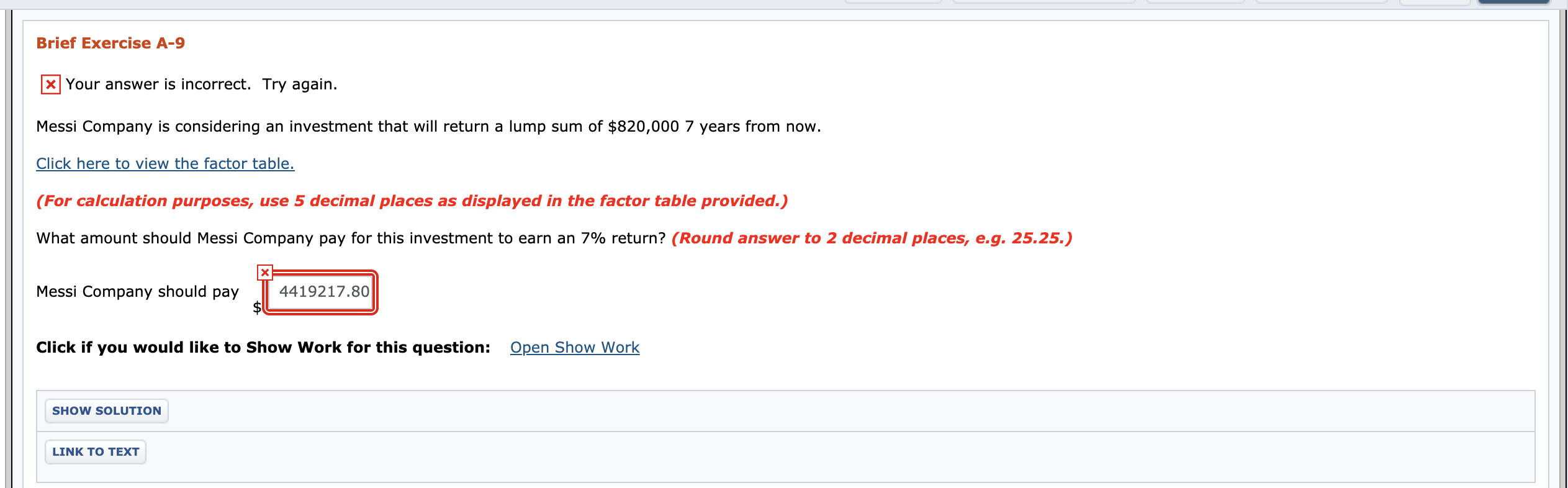 Please help with these questions. Thank you. Brief Exercise A-9 x Your