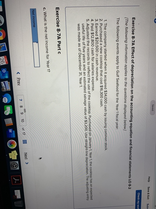  Saved Help Save & Exit Sube Check my word Exercise 8-7A