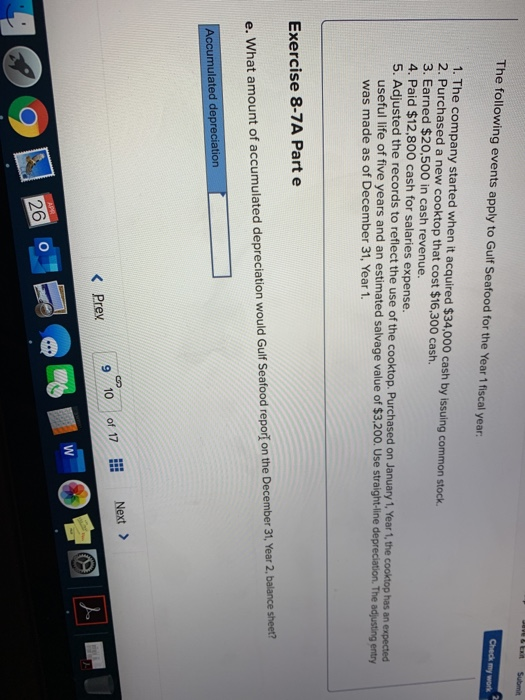 [The following information applies to the questions displayed below.) The following events