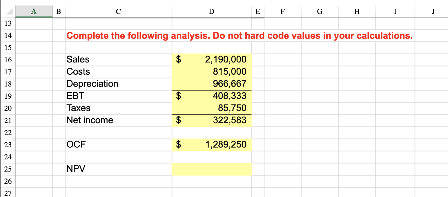 E F G H I J 3 Quad Enterprises is considering a