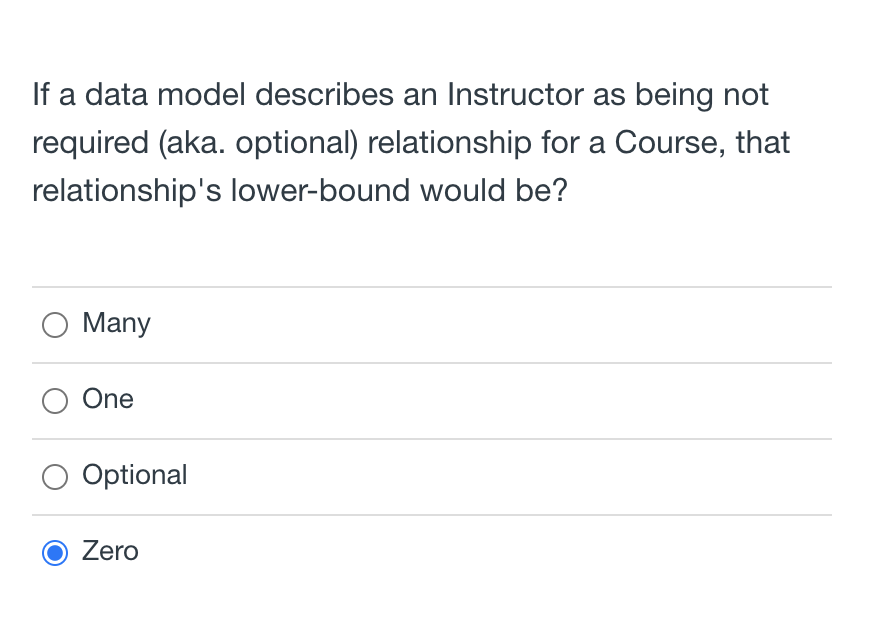 This is a Saleseforce ERP question If a data model describes an