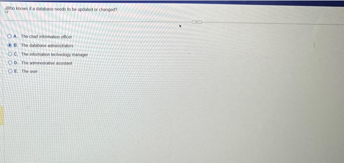  Who knows if a database needs to be updated or changed?