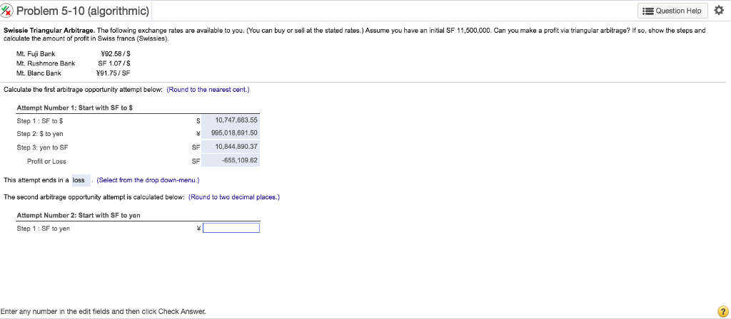I need answer for attempt Number 2 step one SF to Yen