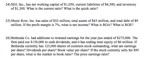 (PLEASE SHOW ALL WORK AND FORMULAS) (PLEASE SHOW ALL WORK AND FORMULAS)