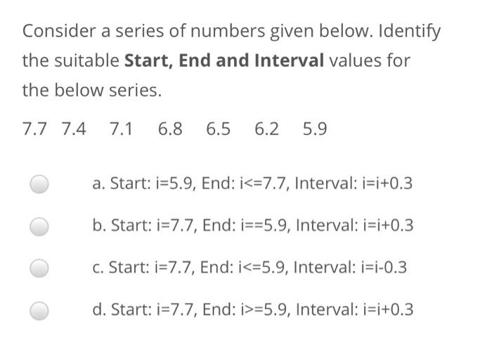 == -1 ) cout=5.9, Interval: i=i+0.3