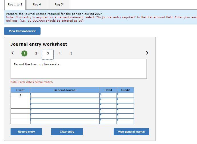 pension during 2024 . 4. Determine the balances at December 31, 2024,