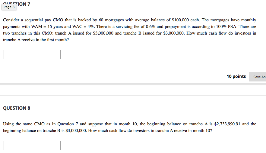  LECTION 7 Page 3 Consider a sequential pay CMO that is