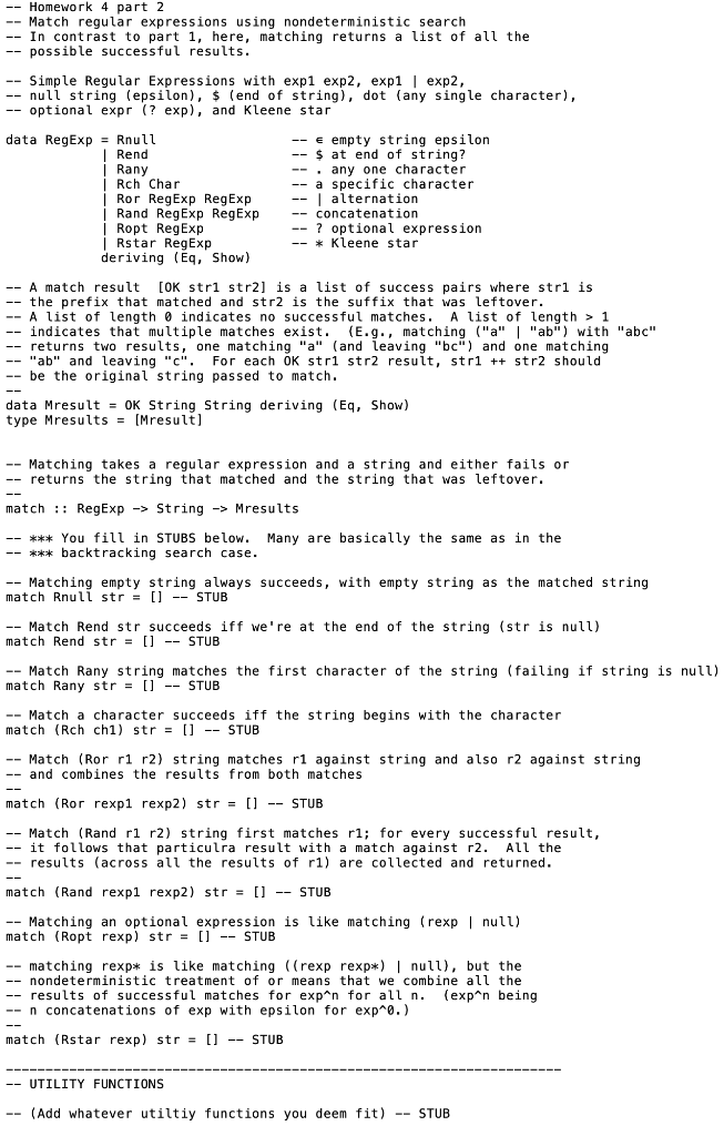 of this file) For this assignment, you'll be modifying and extending our