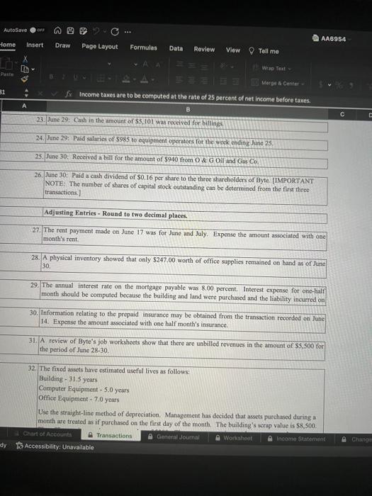 lo the appopriate finsiaial statentere) A. Byte of Accounting, lhe General Journal