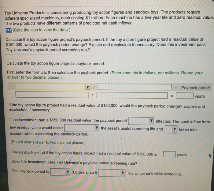 Sorry about that! Here is the data and answer choices Toy