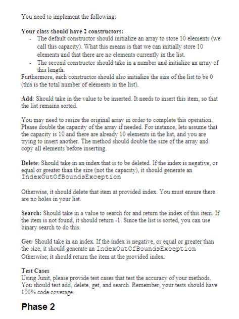 arraylist that is capable of holding 10 element public ArrayList(){ } //