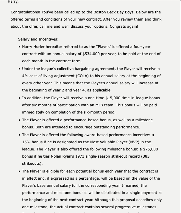 old and has always dreamed of playing in the big leagues. Last