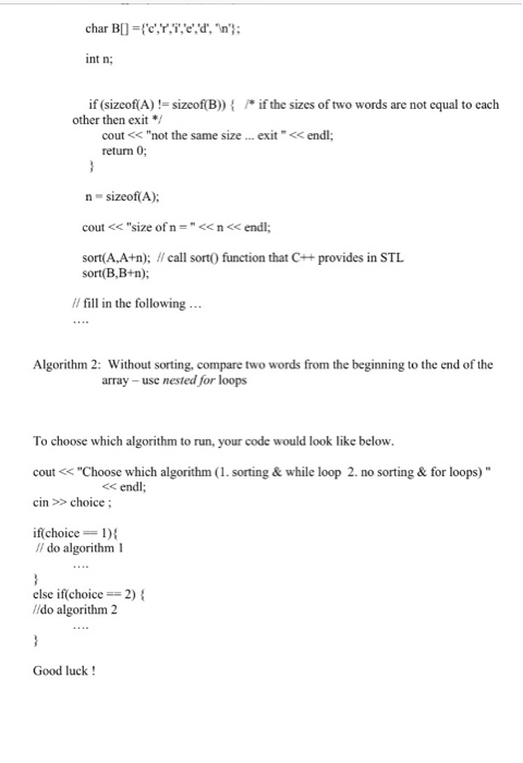 are anagrams, Le, whether one word can be obtained by permuting the