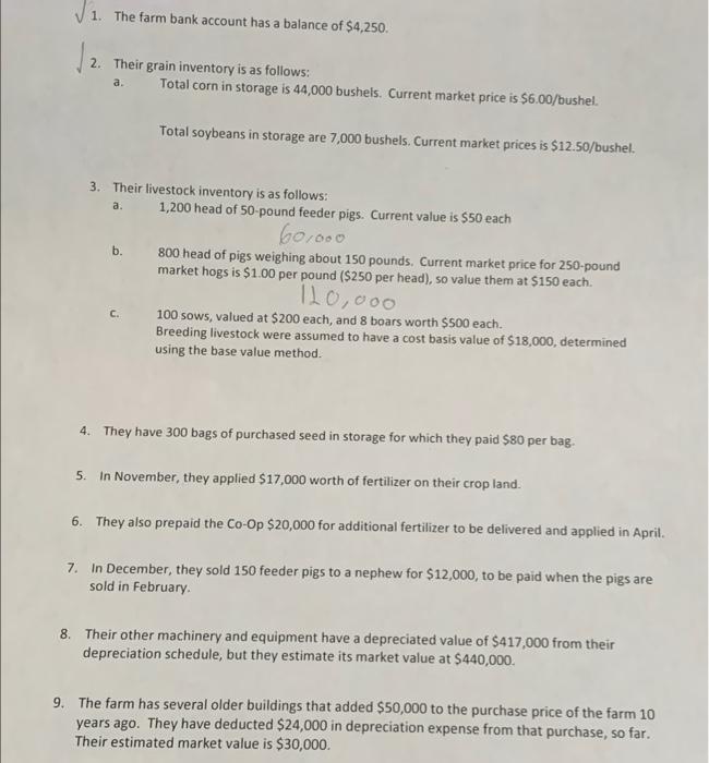  suppose to construct a cost and market basis balnace sheet ...