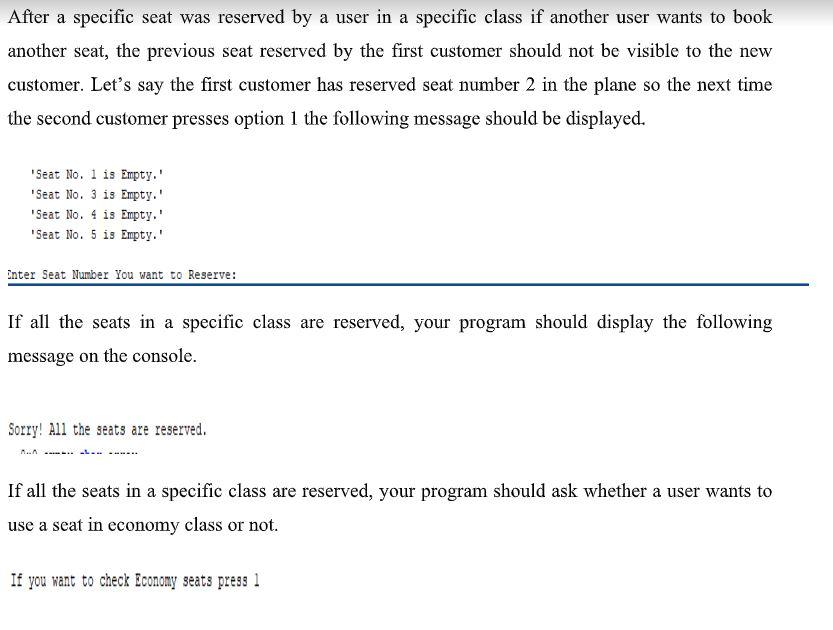 Write a C++ Program that contains a class named as Fight_Rsrvtn_Systm. The