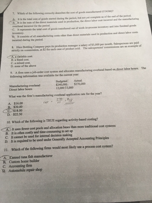  I need to answer these questions and work them out Which