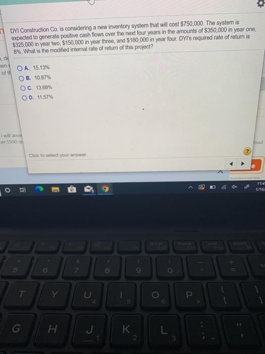  DYI Construction Co. is considering a new inventory system that will