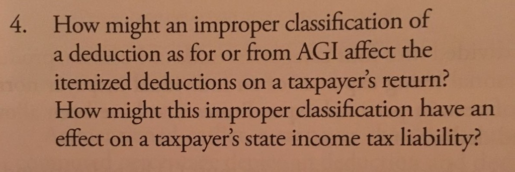 How might an improper classification of a deduction as for or