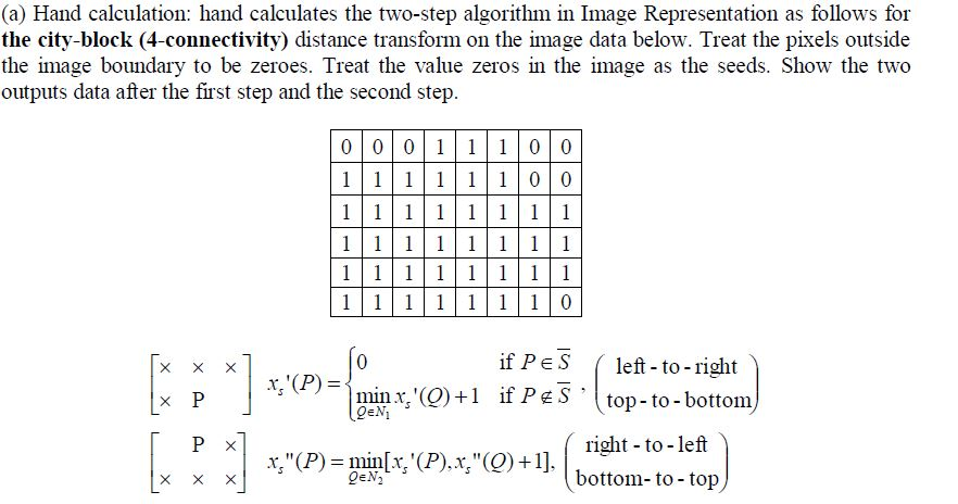 (a) Hand calculation: hand calculates the two-step algorithm in Image Representation