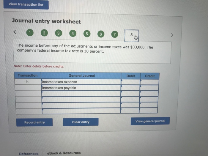  The answer is not 9,990 View transaction list Journal entry worksheet
