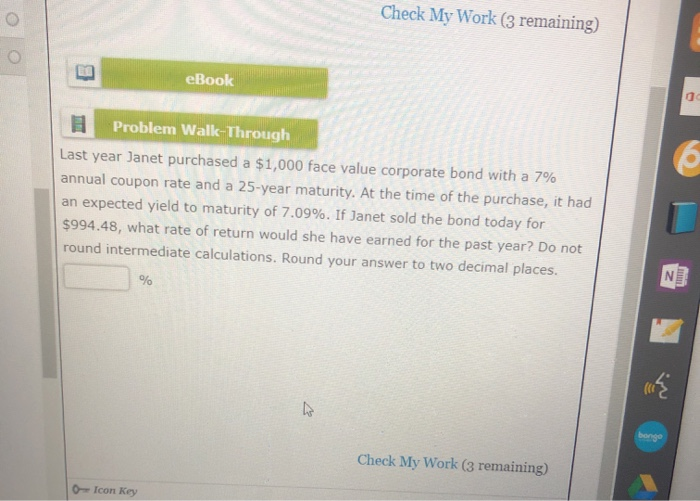  Check My Work (3 remaining) eBook 6 Problem Walk-Through Last year