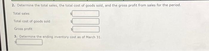 1 Inventory 7,700 $76.00 $585,200 10 Purchase 23,100 86.00 1,986,600 28 Sale