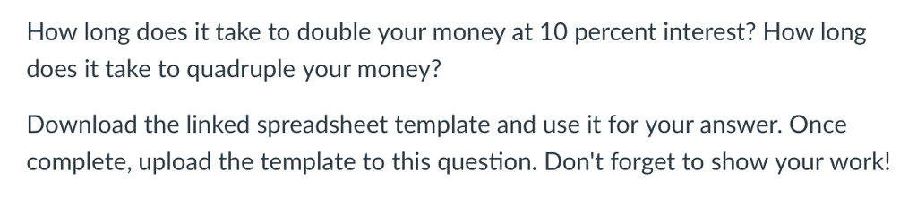 How long does it take to double your money at 10