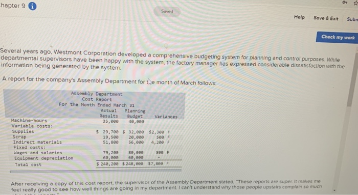  hapter 9 0 Help Save & Exit Sub Check my work