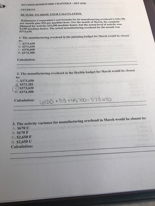  use the information from question one to answer 1-4 REVISED HOMEWORK