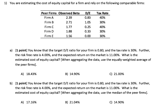 Answer part b only please 1) You are estimating the cost of