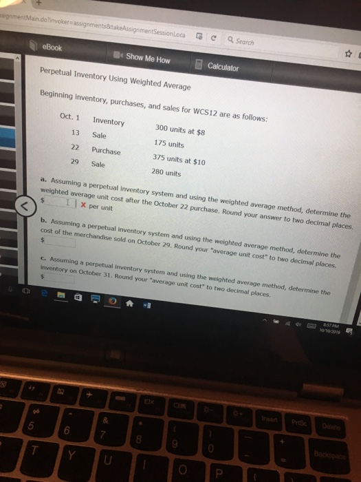  Perpetual Inventory Using Weighted Average Beginning inventory, purchases, and sales for