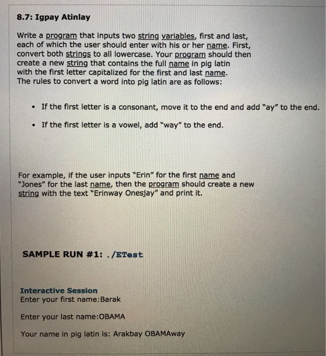  Please give the correct code, in type the full code. 8.7: