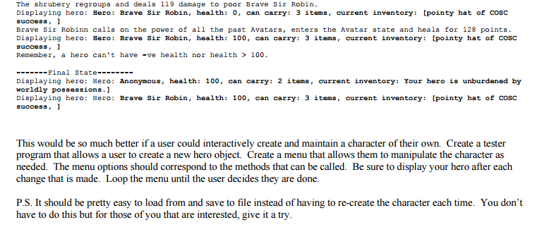 hero has a name, arn amount of health, an amount of mana