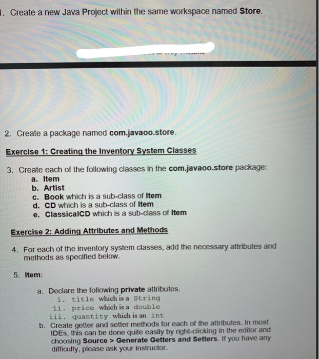  java code 1. Create a new Java Project within the same