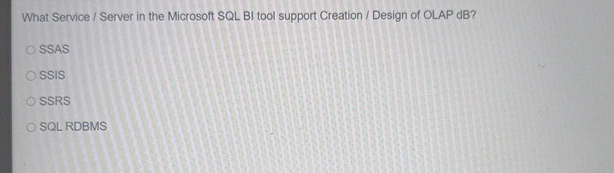  What Service / Server in the Microsoft SQL BI tool support
