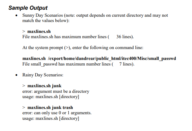 Requirements: Write a script that will determine which file in a directory