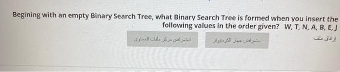  Begining with an empty Binary Search Tree, what Binary Search Tree